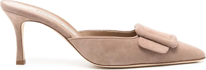 Maysale 70mm buckled suede mules