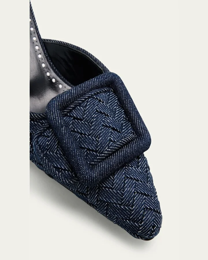 Maysale Denim Buckle Mules - Image 3
