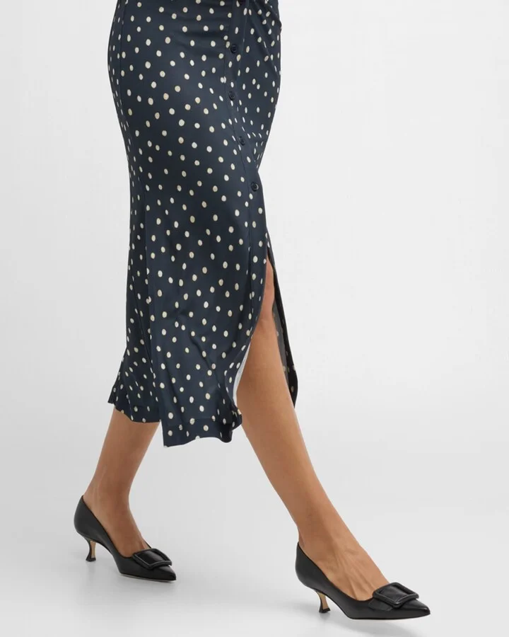 Maysale Leather Buckle Kitten Pumps - Image 2