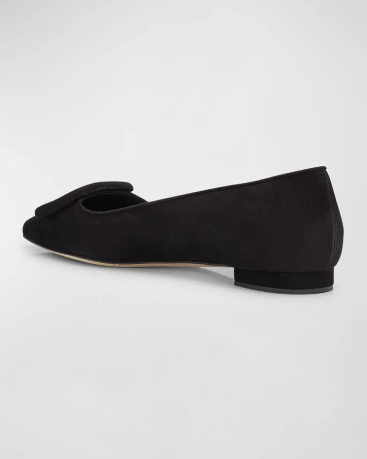Maysale Suede Buckle Ballerina Flats - Image 3