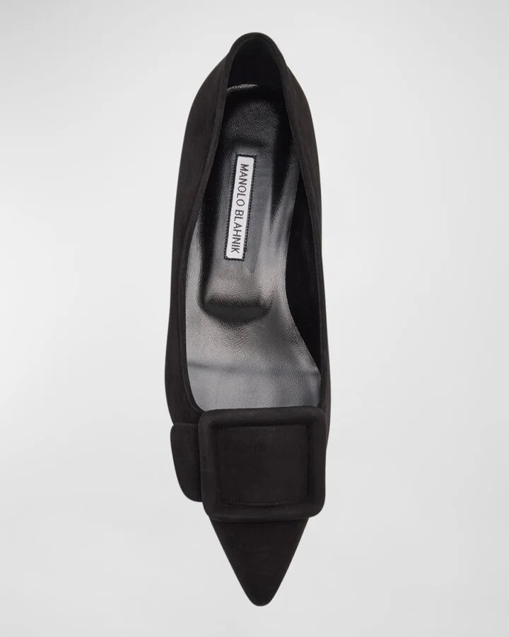 Maysale Suede Buckle Ballerina Flats - Image 5