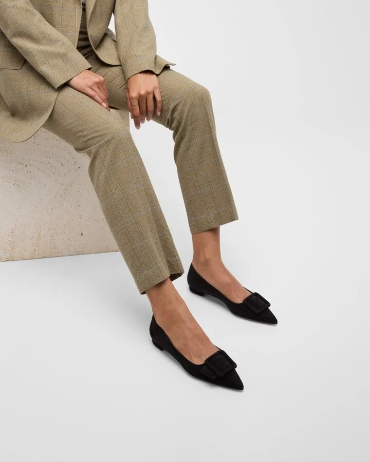 Maysale Suede Buckle Ballerina Flats - Image 6
