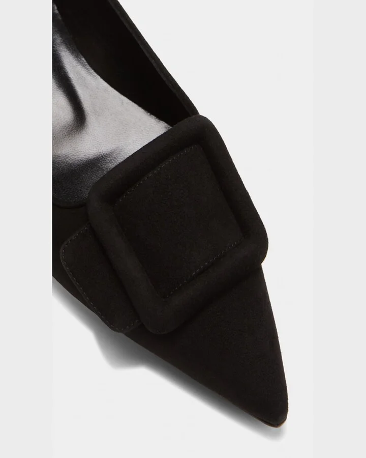 Maysale Suede Buckle Ballerina Flats - Image 6