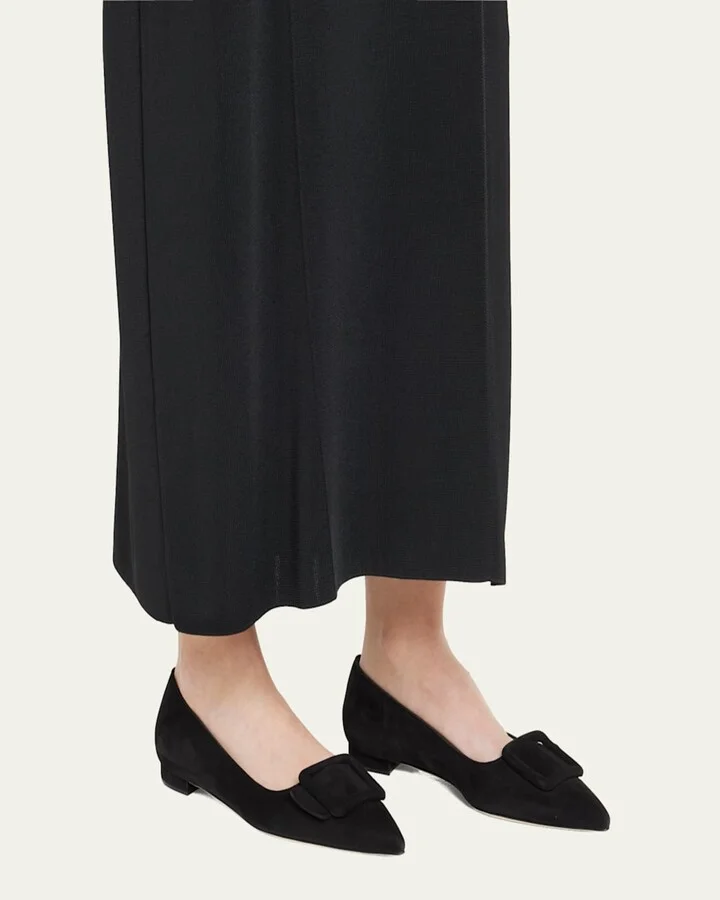 Maysale Suede Buckle Ballerina Flats - Image 7
