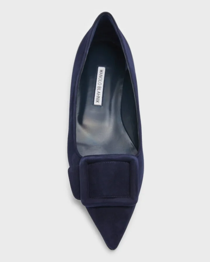 Maysale Suede Buckle Ballerina Flats - Image 9