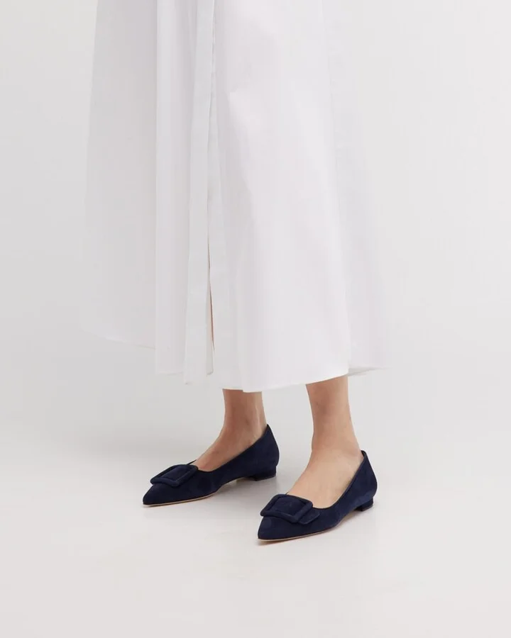 Maysale Suede Buckle Ballerina Flats - Image 10