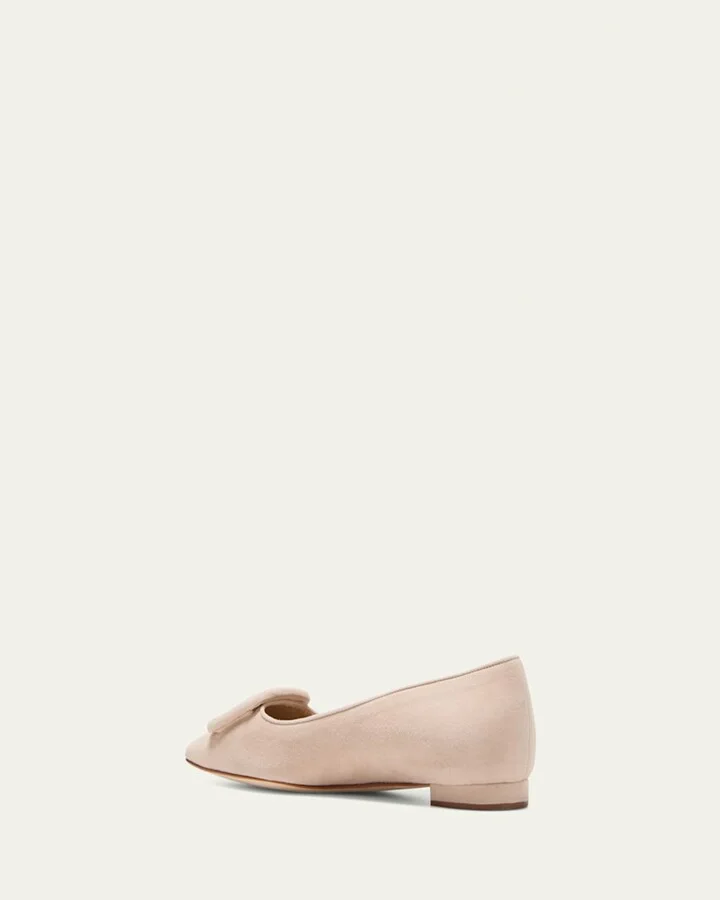 Maysale Suede Buckle Ballerina Flats - Image 3