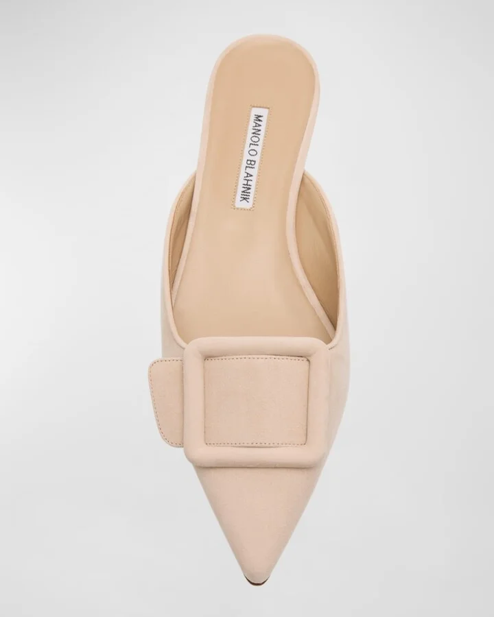 Maysale Suede Buckle Ballerina Mules - Image 2