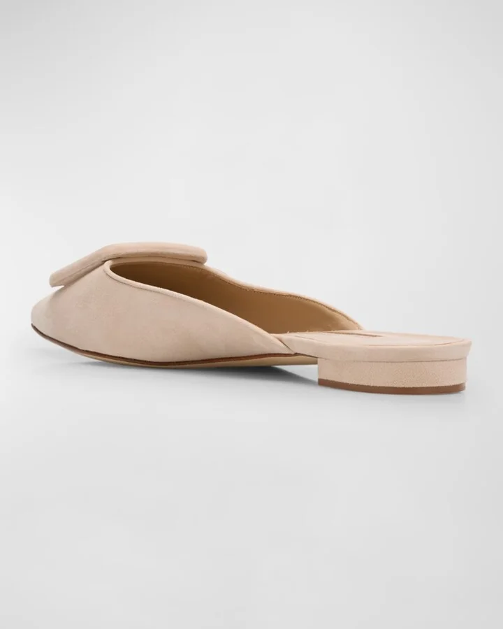 Maysale Suede Buckle Ballerina Mules - Image 3