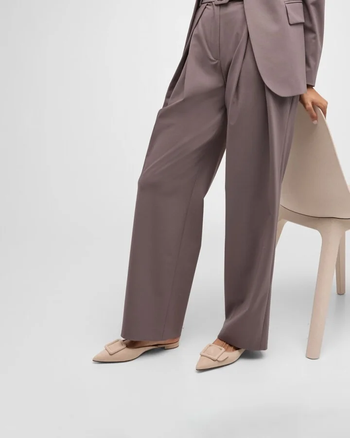 Maysale Suede Buckle Ballerina Mules - Image 4