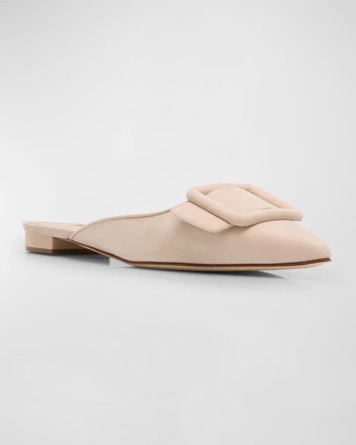 Maysale Suede Buckle Ballerina Mules - Image 5