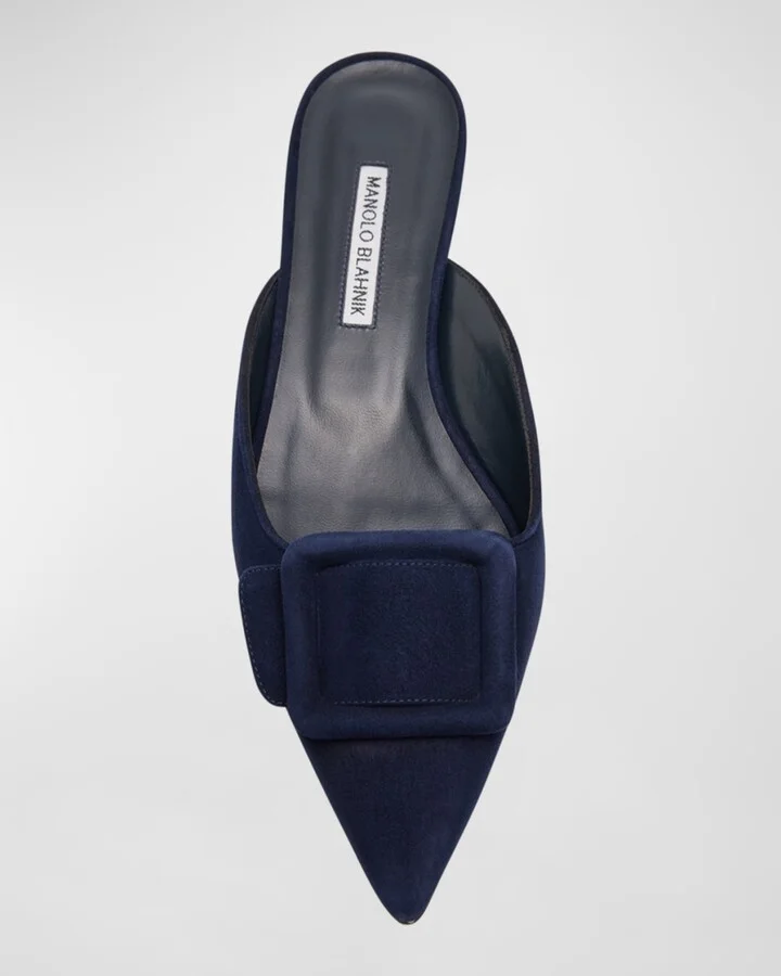 Maysale Suede Buckle Ballerina Mules - Image 11