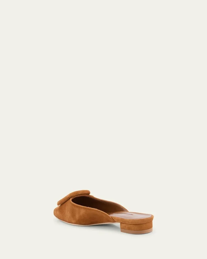 Maysale Suede Buckle Ballerina Mules - Image 7