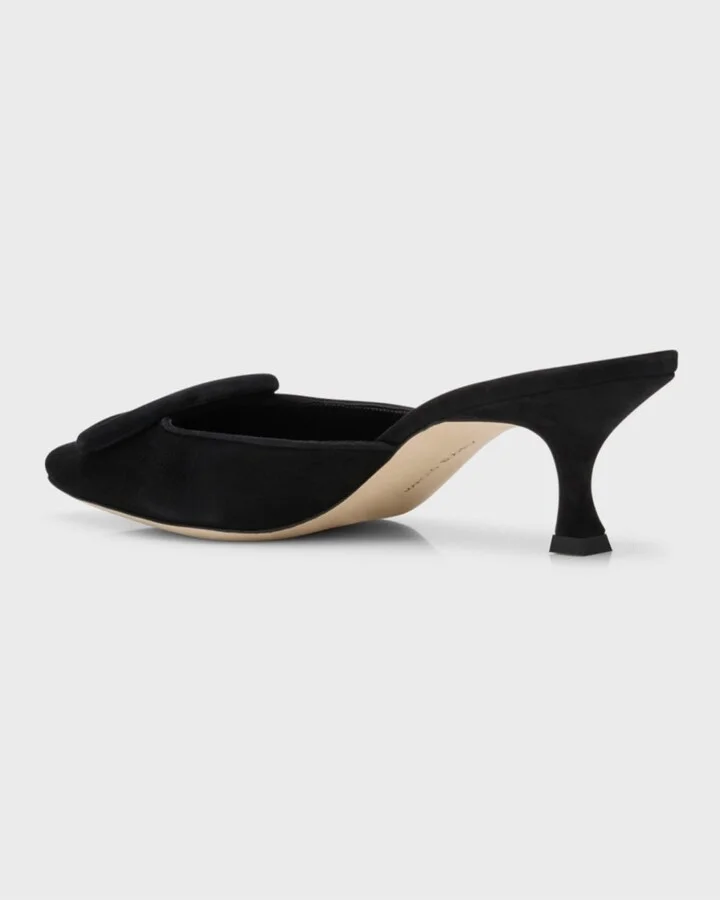 Maysale Suede Buckle Mules - Image 3