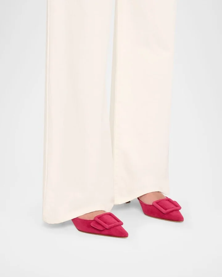 Maysale Suede Buckle Mules - Image 5