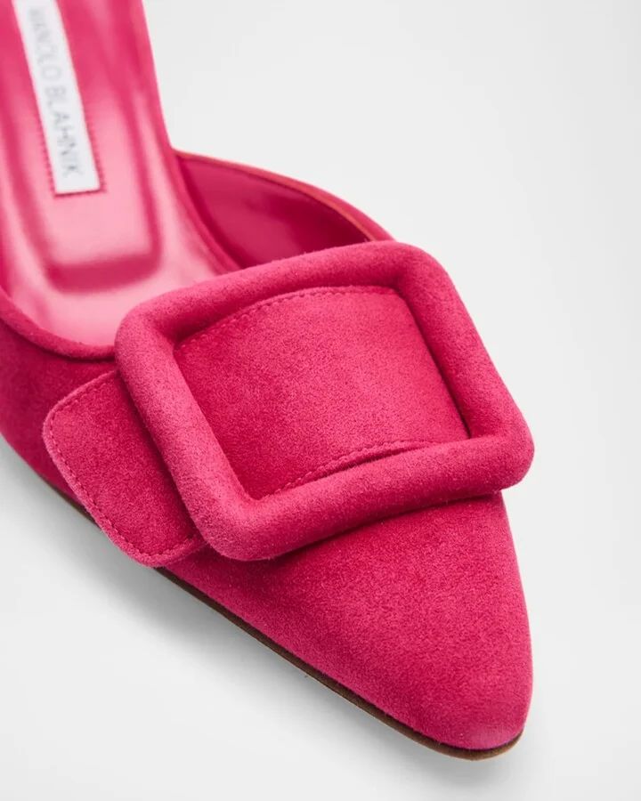 Maysale Suede Buckle Mules - Image 7