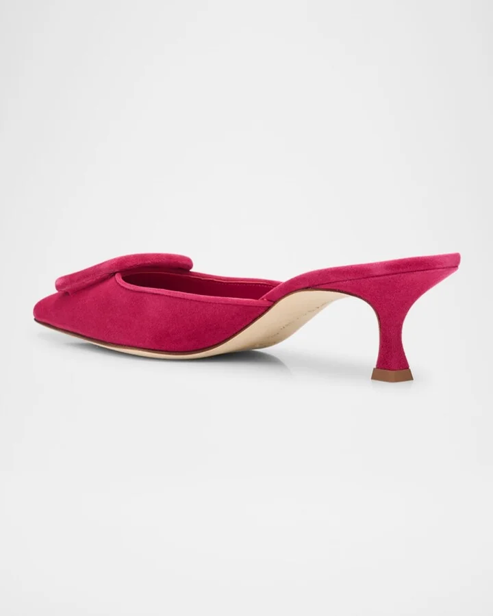 Maysale Suede Buckle Mules - Image 9