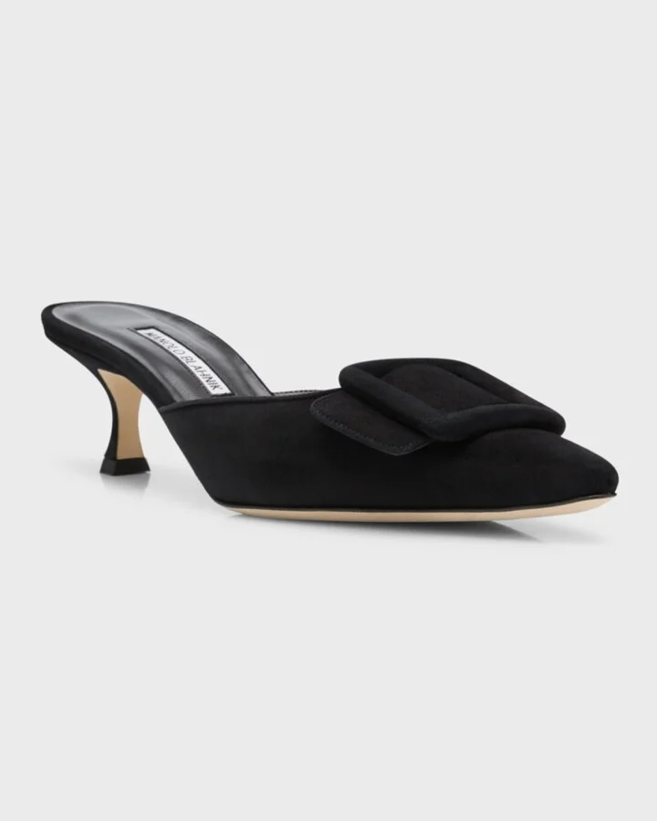 Maysale Suede Buckle Mules - Image 10