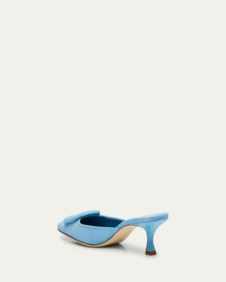 Maysale Suede Buckle Mules - Image 6