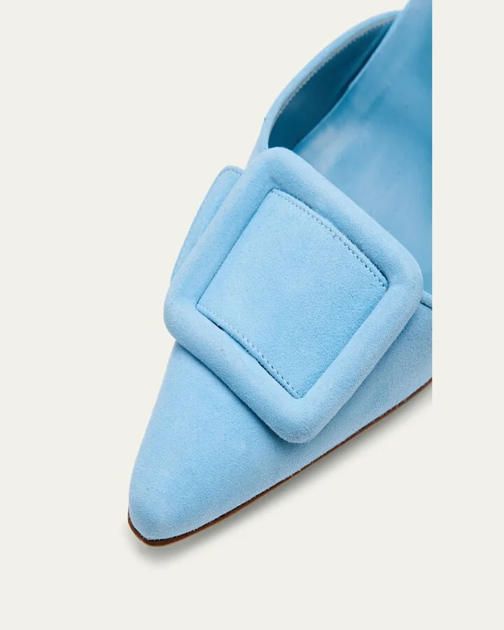 Maysale Suede Buckle Mules - Image 8
