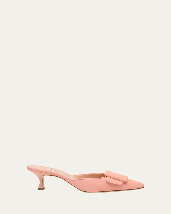 Maysale Suede Buckle Mules
