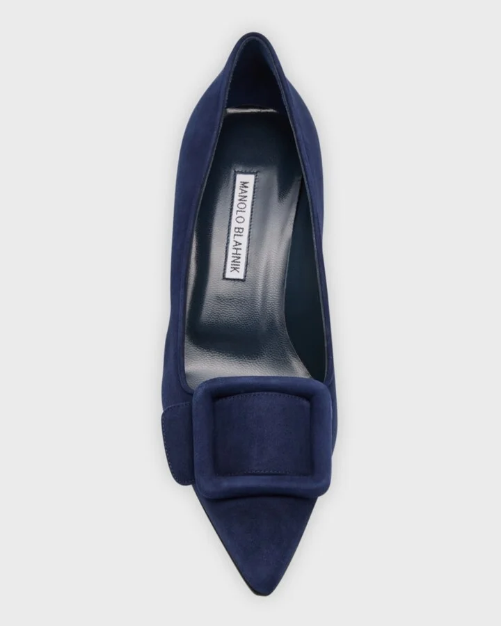 Maysale Suede Buckle Pumps - Image 4