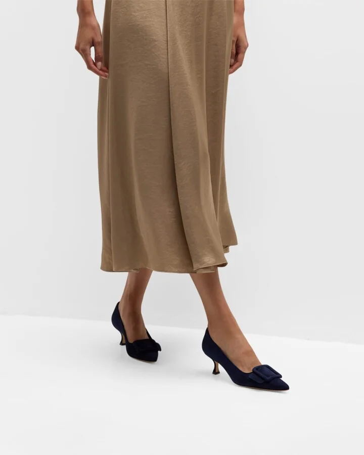 Maysale Suede Buckle Pumps - Image 5