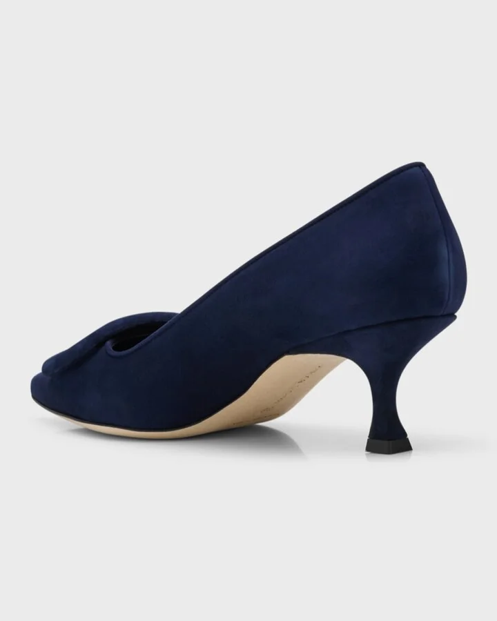Maysale Suede Buckle Pumps - Image 7