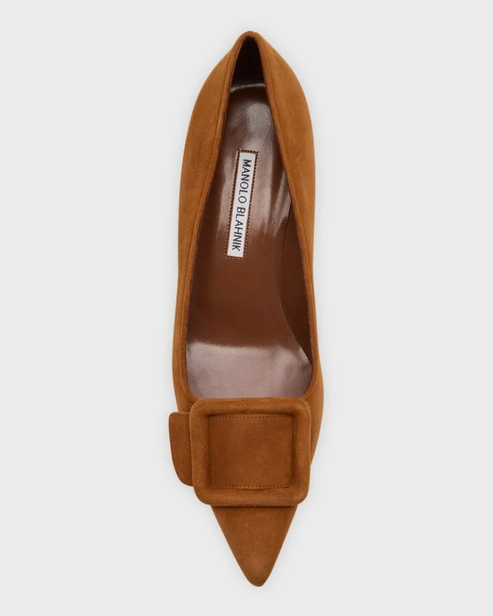 Maysale Suede Buckle Pumps - Image 3