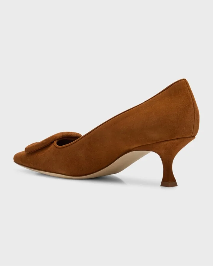 Maysale Suede Buckle Pumps - Image 6