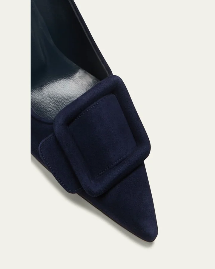 Maysale Suede Buckle Pumps - Image 6