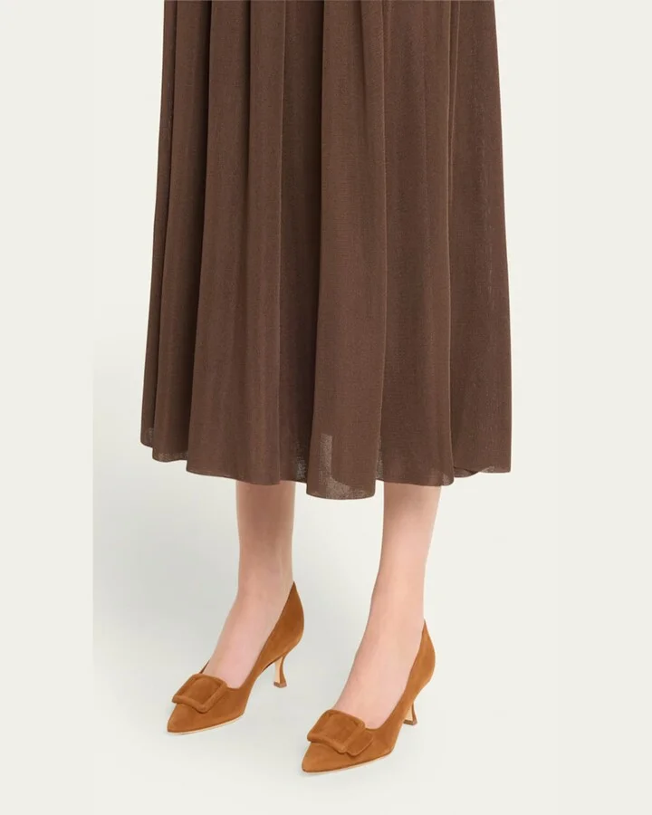 Maysale Suede Buckle Pumps - Image 2