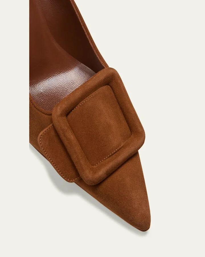 Maysale Suede Buckle Pumps - Image 5