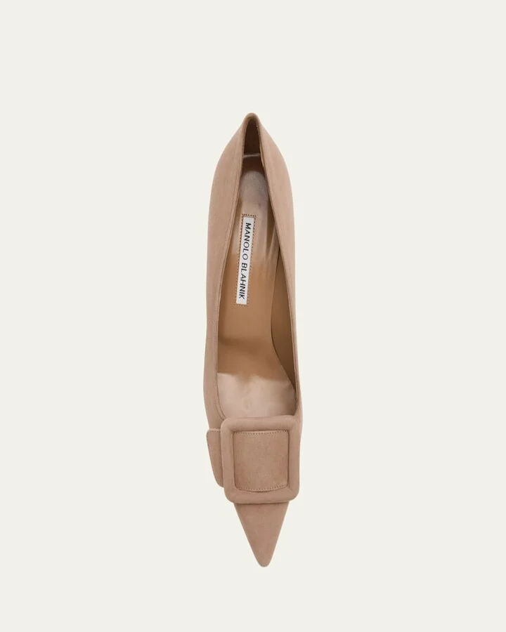 Maysale Suede Buckle Pumps - Image 2