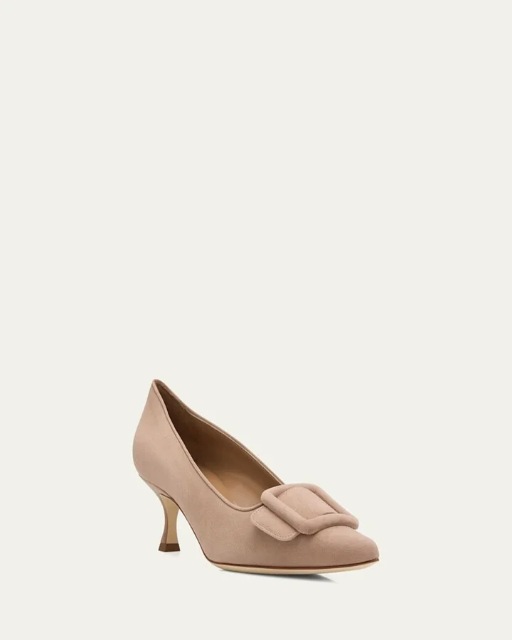Maysale Suede Buckle Pumps - Image 3