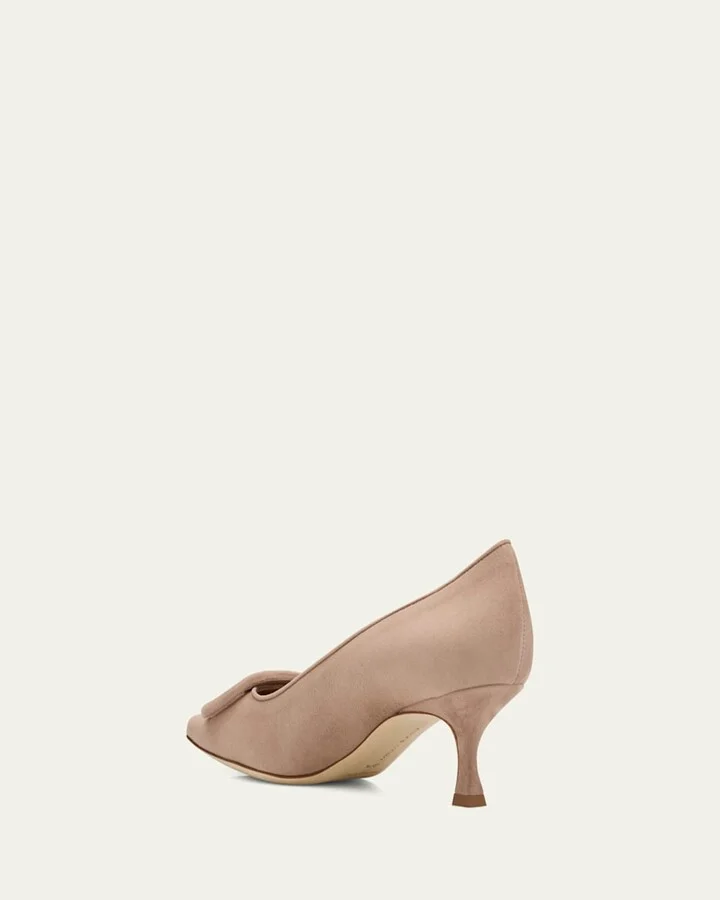 Maysale Suede Buckle Pumps - Image 4