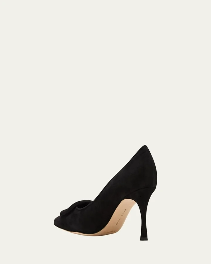 Maysale Suede Pointed-Toe Buckle Pumps - Image 4