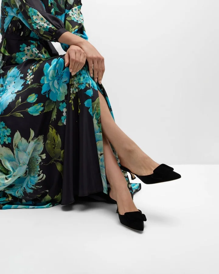 Maysale Velvet Buckle Mule Pumps - Image 3