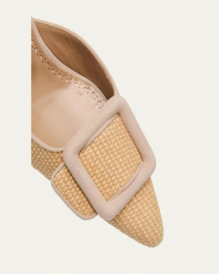 Maysale Woven Buckle Mule Pumps - Image 9