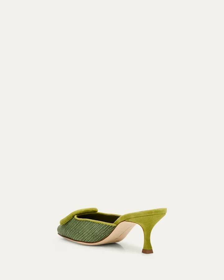 Maysale Woven Buckle Mule Pumps - Image 10