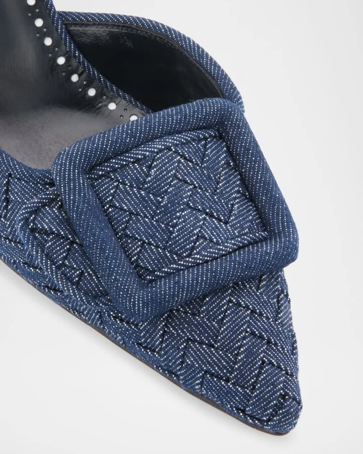 Maysli Chambray Buckle Slingback Pumps - Image 2