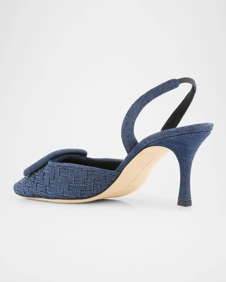 Maysli Chambray Buckle Slingback Pumps - Image 4