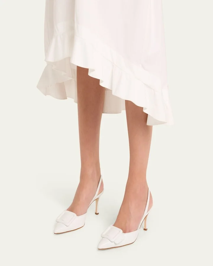 Maysli Leather Buckle Halter Pumps - Image 2