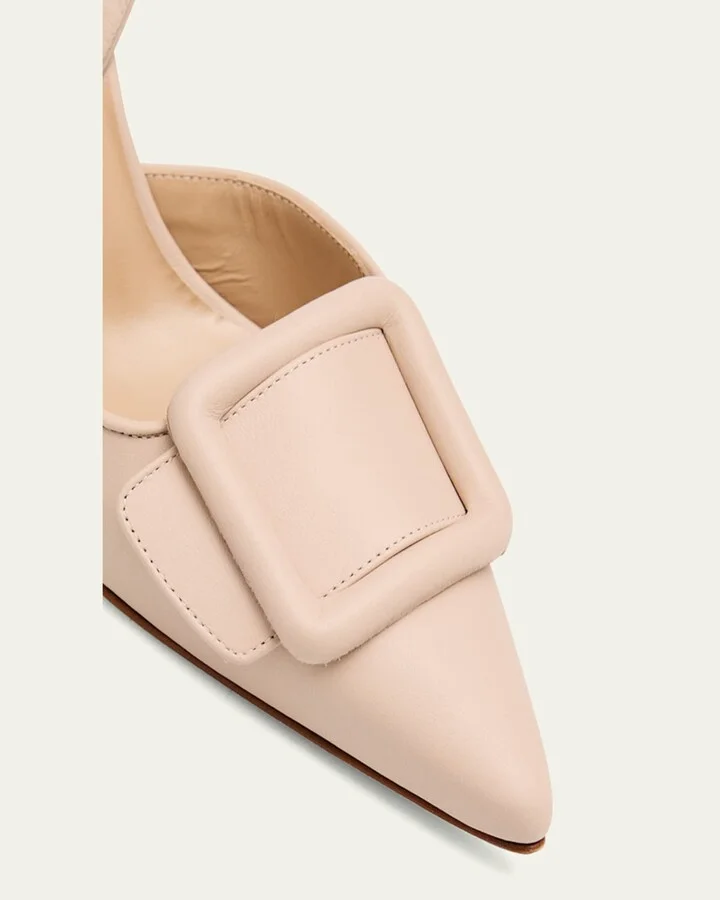 Maysli Leather Buckle Halter Pumps - Image 3