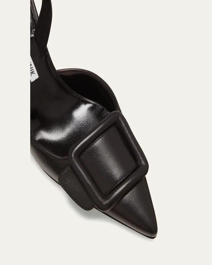 Maysli Leather Buckle Halter Pumps - Image 4