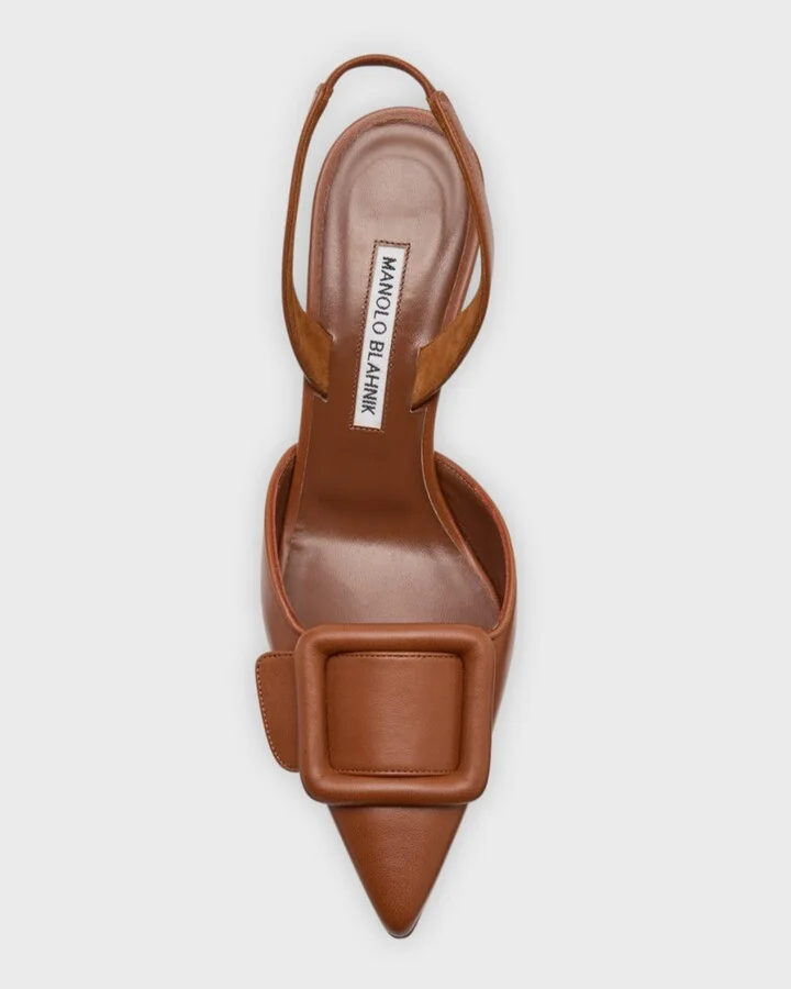 Maysli Leather Buckle Halter Pumps - Image 4