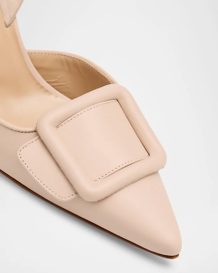 Maysli Leather Buckle Halter Pumps - Image 11