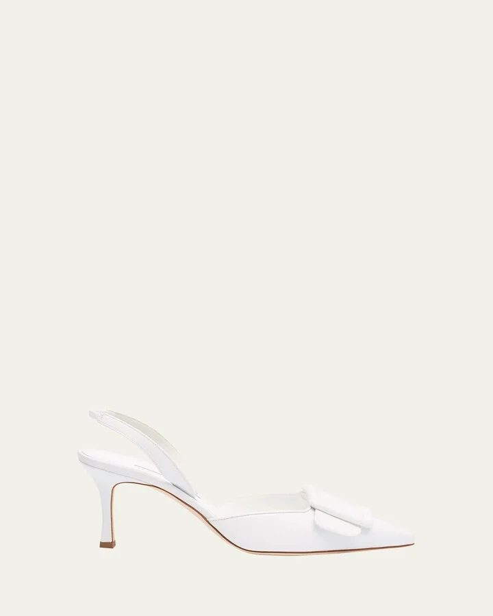 Maysli Leather Buckle Halter Pumps