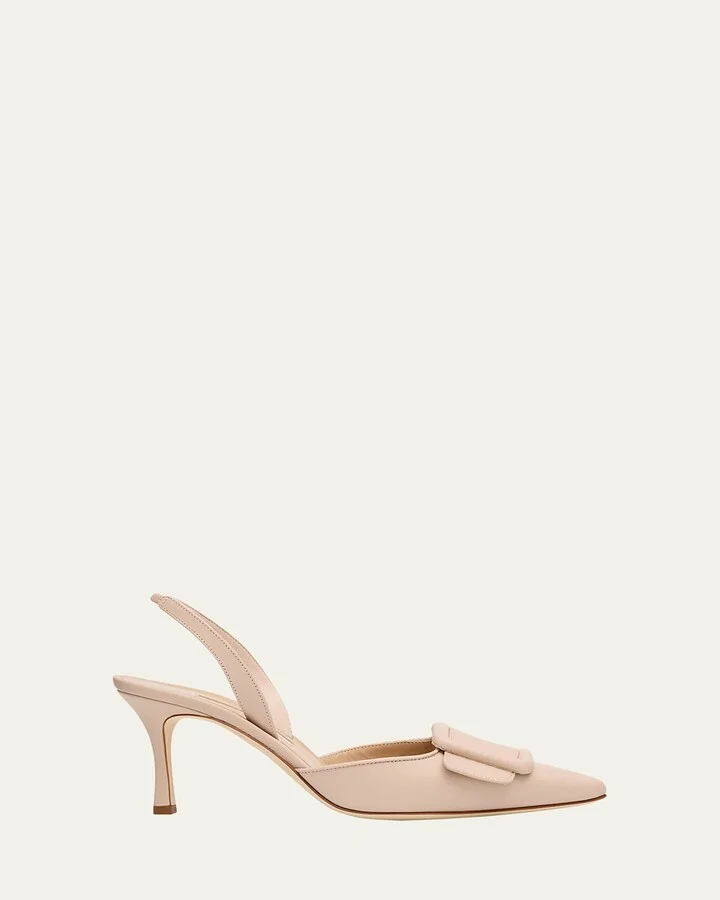 Maysli Leather Buckle Halter Pumps