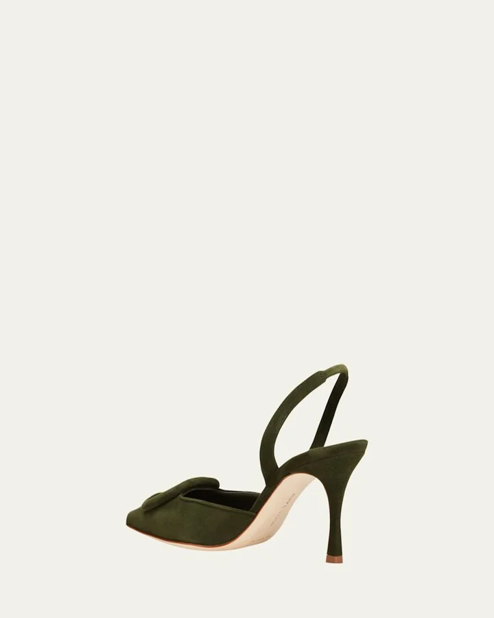 Maysli Suede Bow Slingback Pumps - Image 2